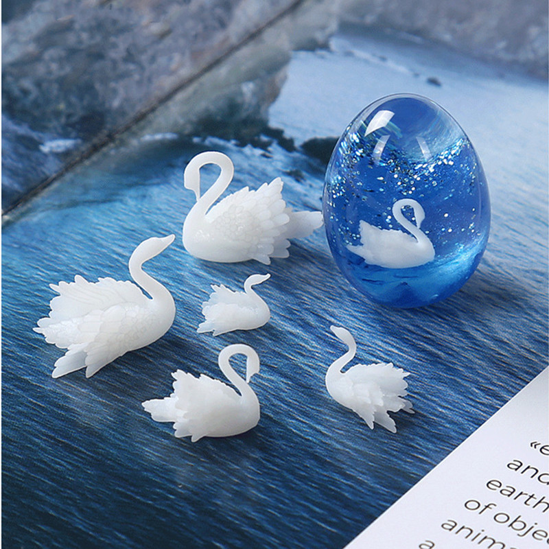 Resin Ocean Wave Mold - 4pcs/lot 3D Micro Swan Landscape Mini