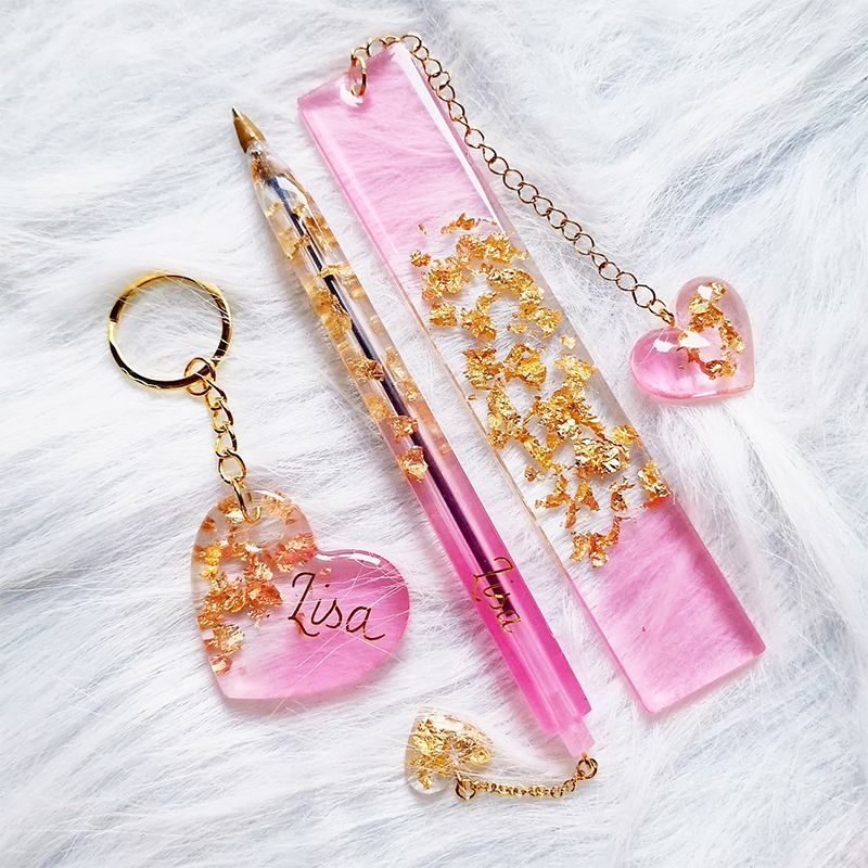 Gold Foil Flakes - Transparent Pen and Bookmark Silicone Mold