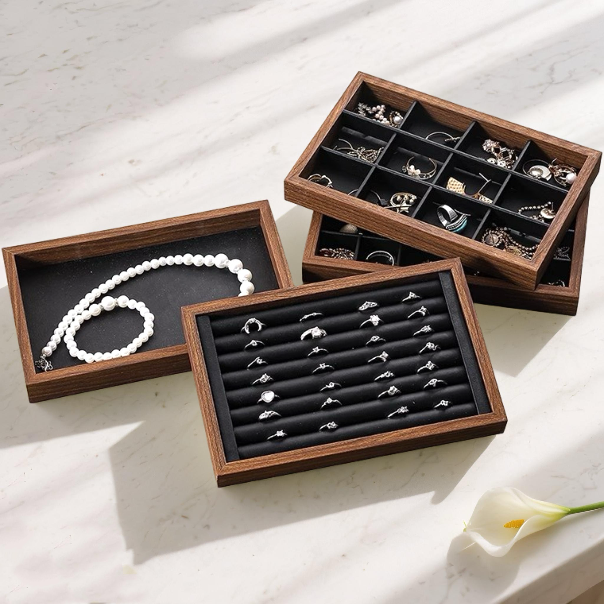 Wood Ring Blank - 1pc Multiple Styles Jewelry Dispaly Tray