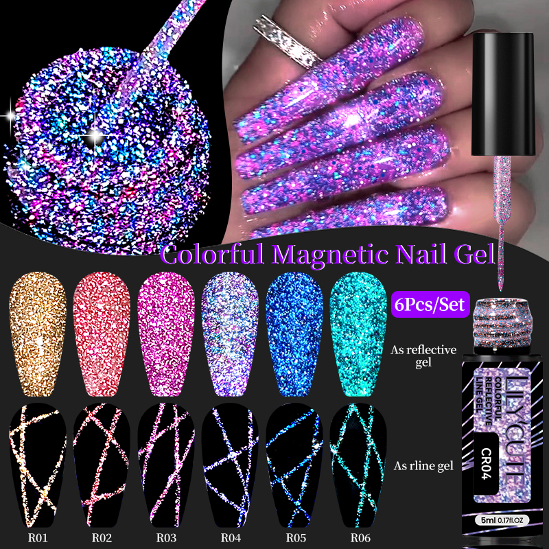 Resin Glitter Pack - LILYCUTE 6Pcs/Set 5ml Reflective Glitter Liner