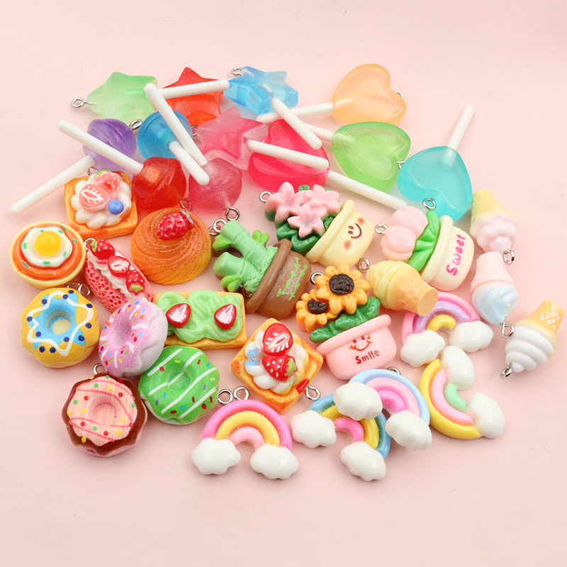 Flower Preservation Resin - 10pcs Mixed Colors Resin Cute Cake