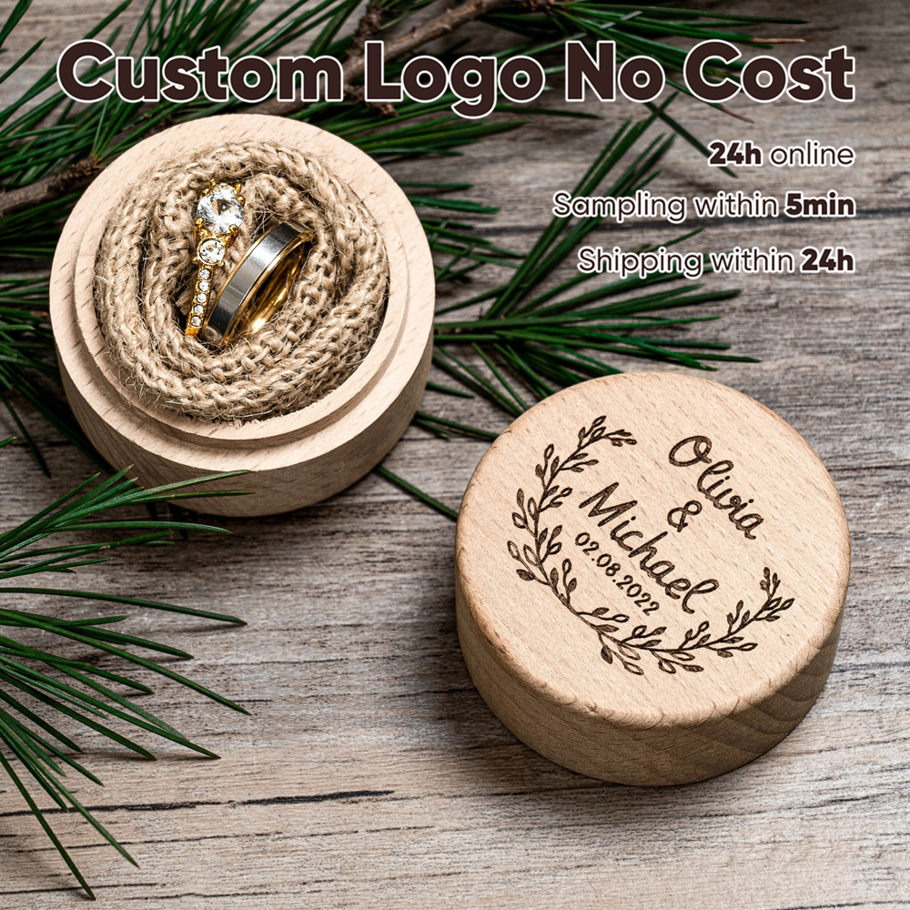 Wood Ring Blank - Free Personalized Wedding Ring Box Custom