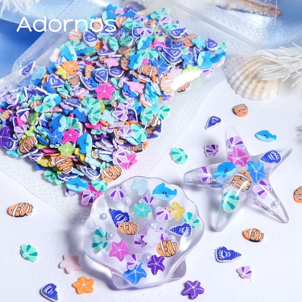 Gold Foil Flakes - Ocean Polymer Clay Slices Epoxy Resin