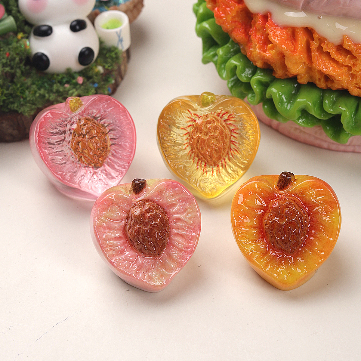 Flower Preservation Resin - 10pcs Cartoon 3D Resin Simulated Orange
