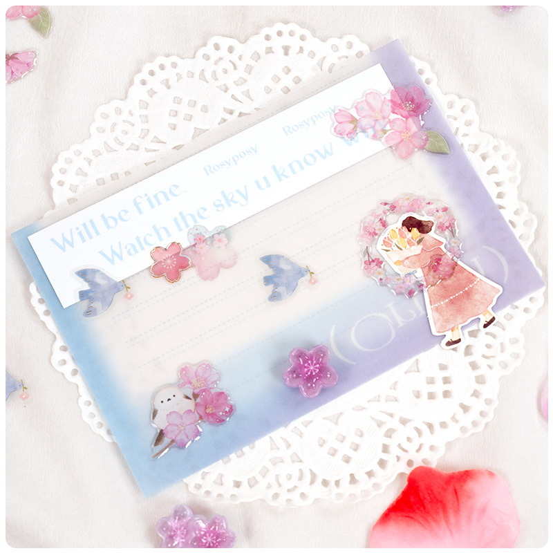 Resin Craft Supplies - Japanese Style Sakura Crystal 3D Stickers