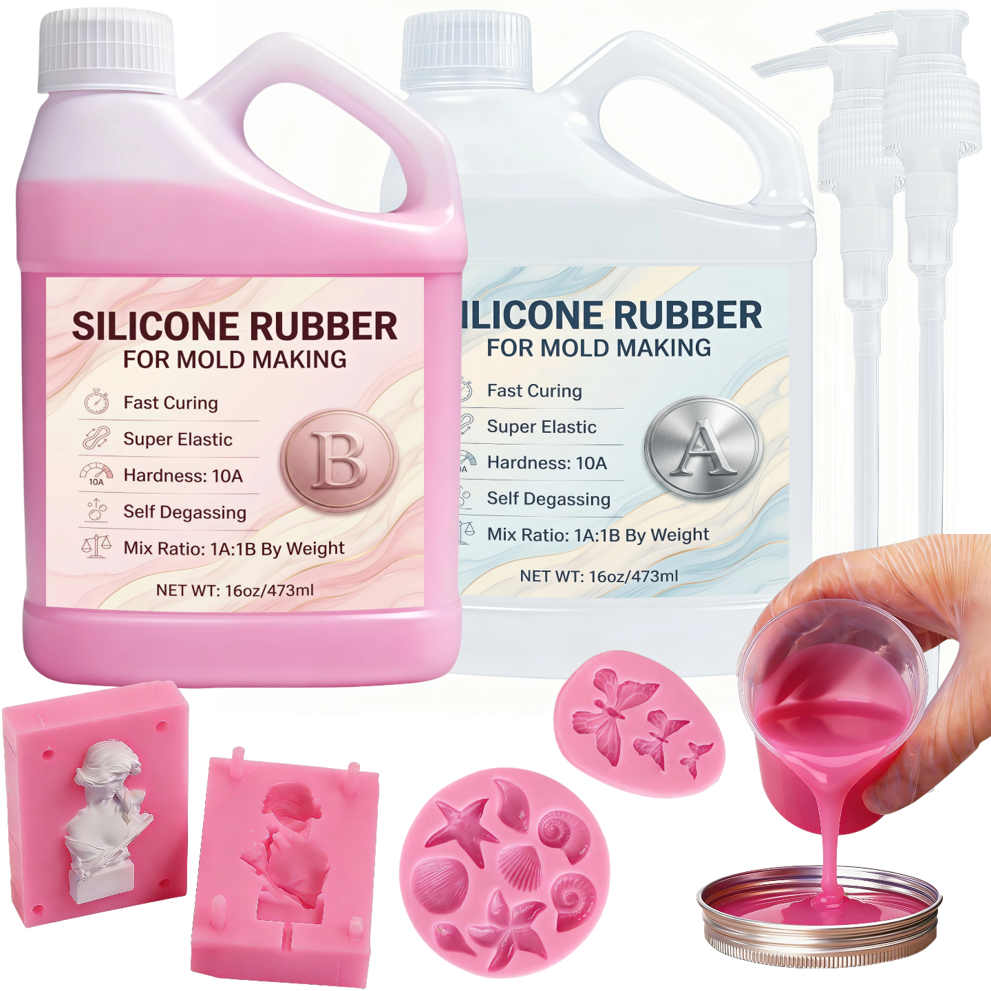 Resin Craft Material - Pink Liquid Silicon Rubber, Resin silicone