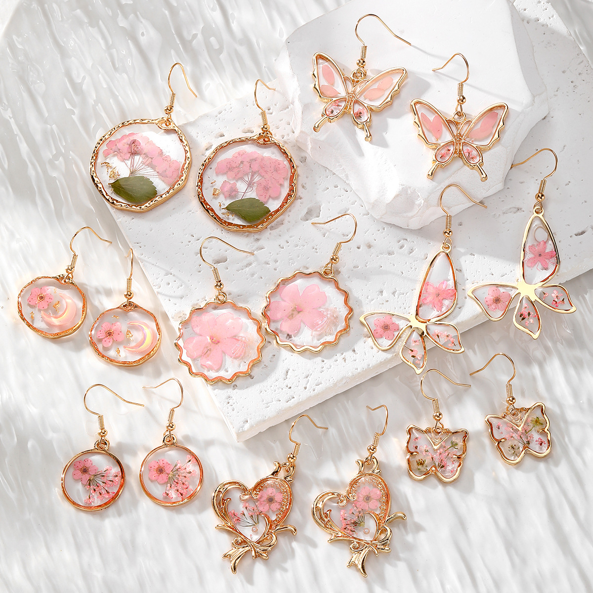 Dried Flower Bulk - New Dried Flower Dangle Earrings Jewelry