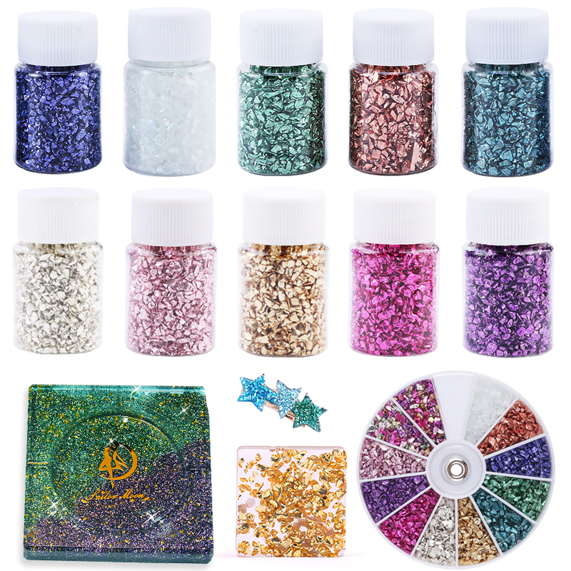 Gold Foil Flakes - Epoxy Resin Colorful Metallic Sandstone Nail