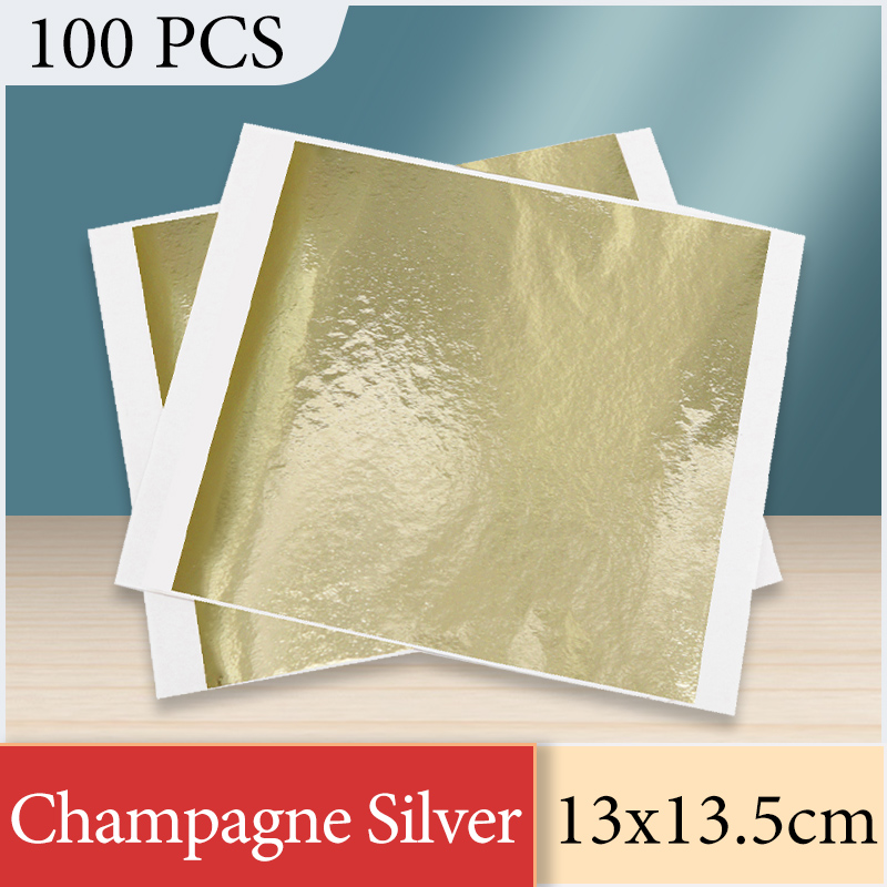 Gold Foil Flakes - 13x13.5cm Champagne Silver Foil Paper Gold