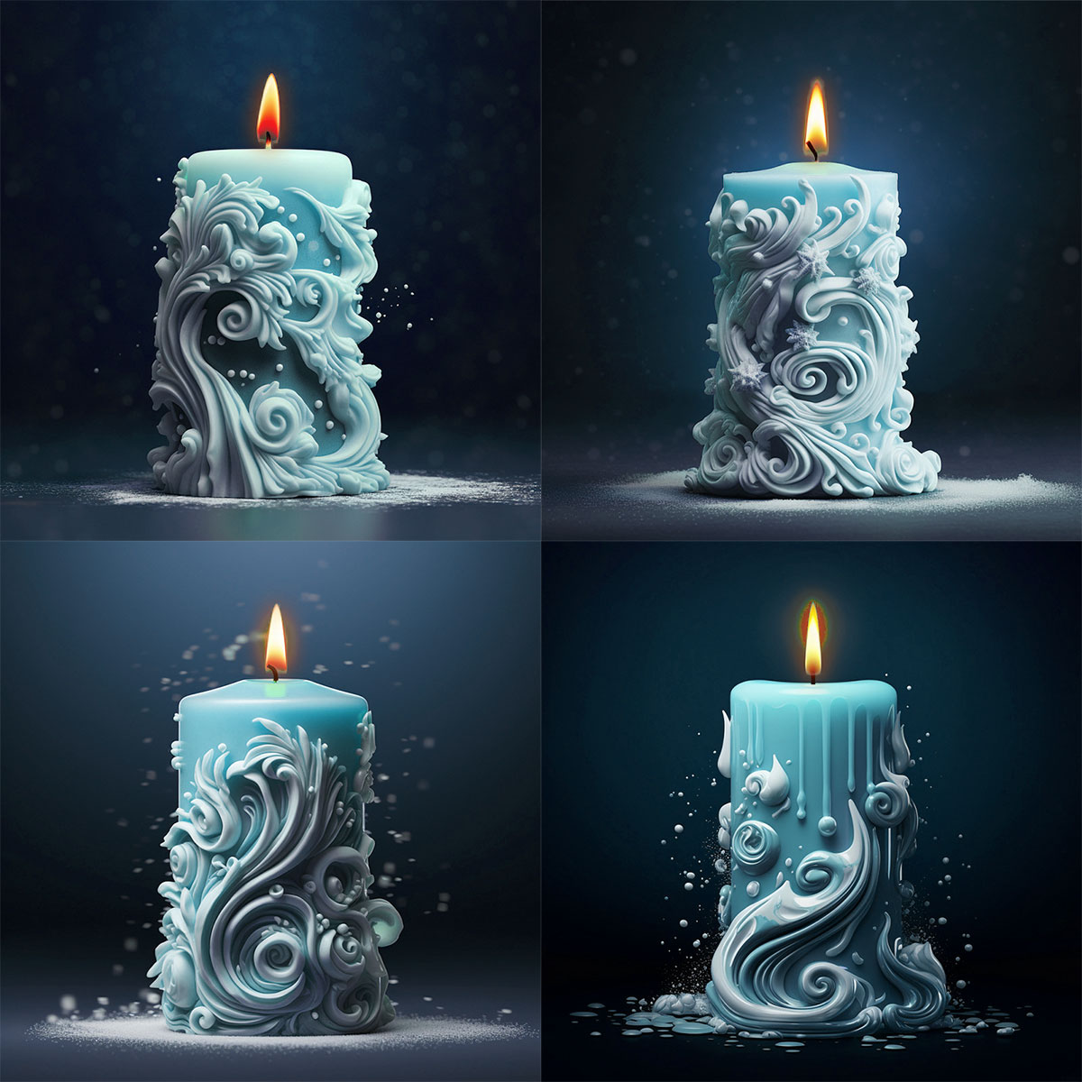Resin Ocean Wave Mold - geometry Carved Cylindrical Silicone Candle Mold