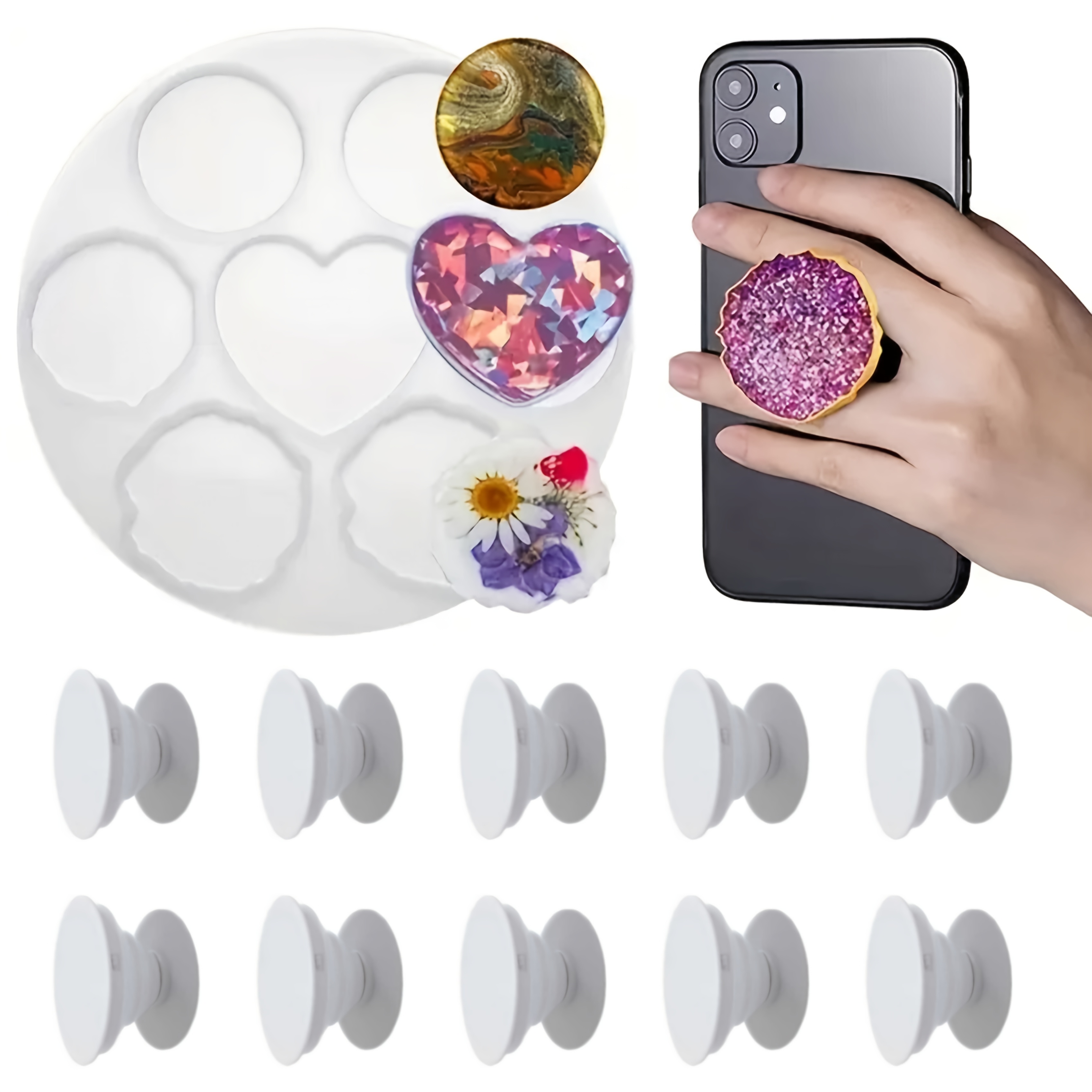 Serving Tray Mold - 11Pcs, Irregular Phone Holder Molds DIY