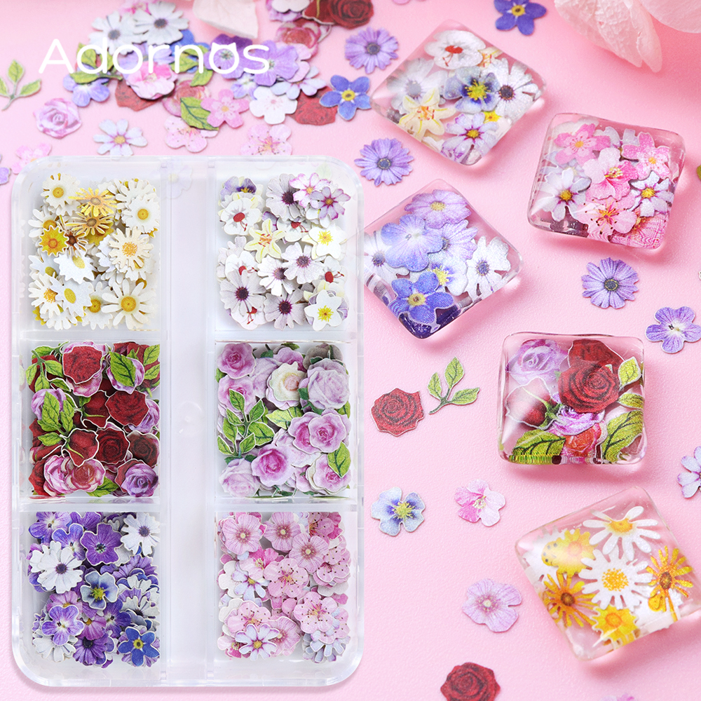 Flower Preservation Resin - 6 Grids Flowers Wood Pulp Chips