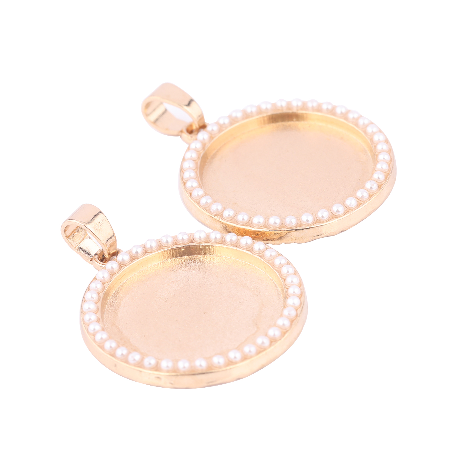 Bezels Set Pendant - 5pcs Kc Gold Pearl Cabochon Base