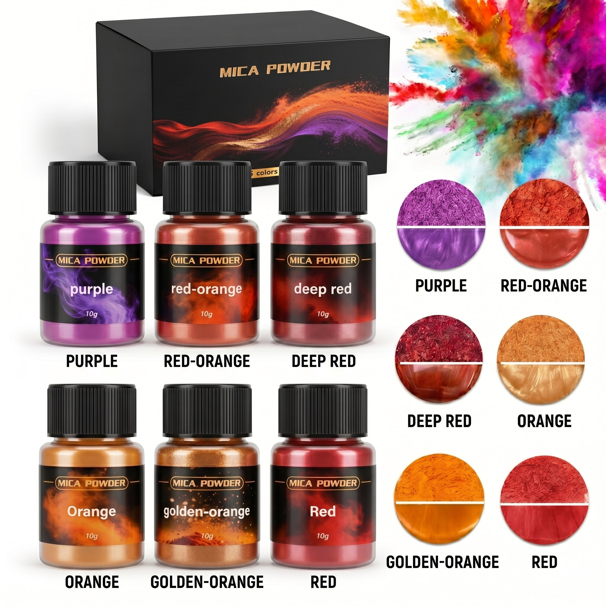 Resin Pigment Set - 6Colors/Sets metallic powder pigments, suitable for