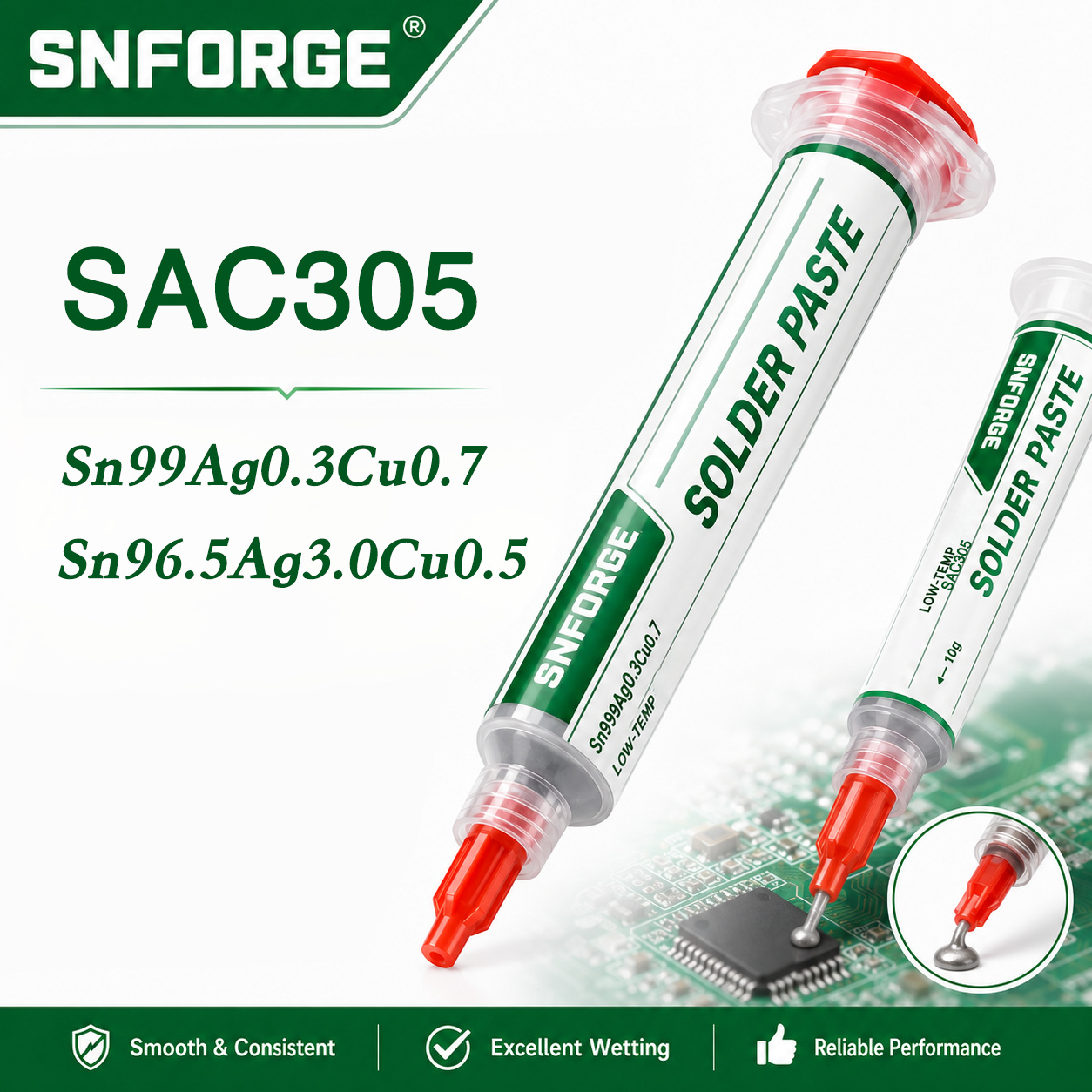 Heat Gun Small - SAC305 Solder Paste Welding Tin Sn99Ag0.3Cu0.7