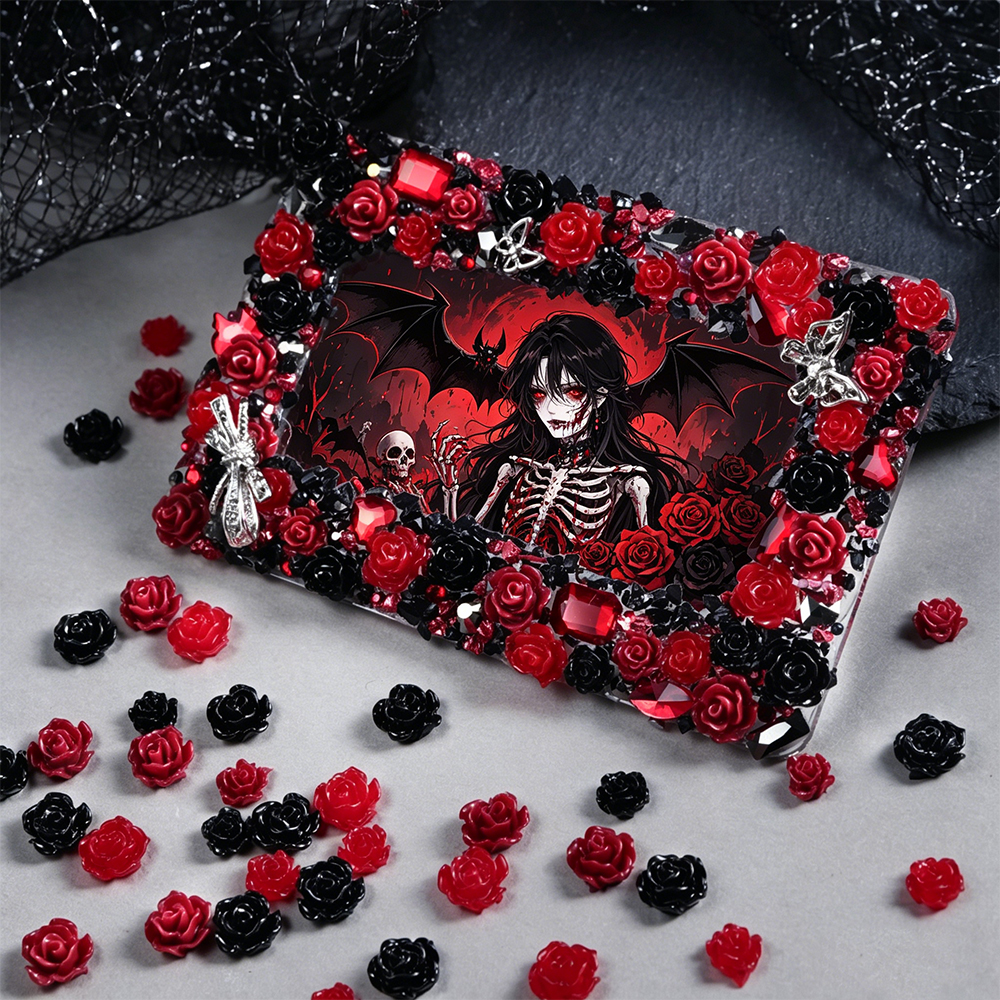 Flower Preservation Resin - 100pcs Red Black Rose Flowers Resin