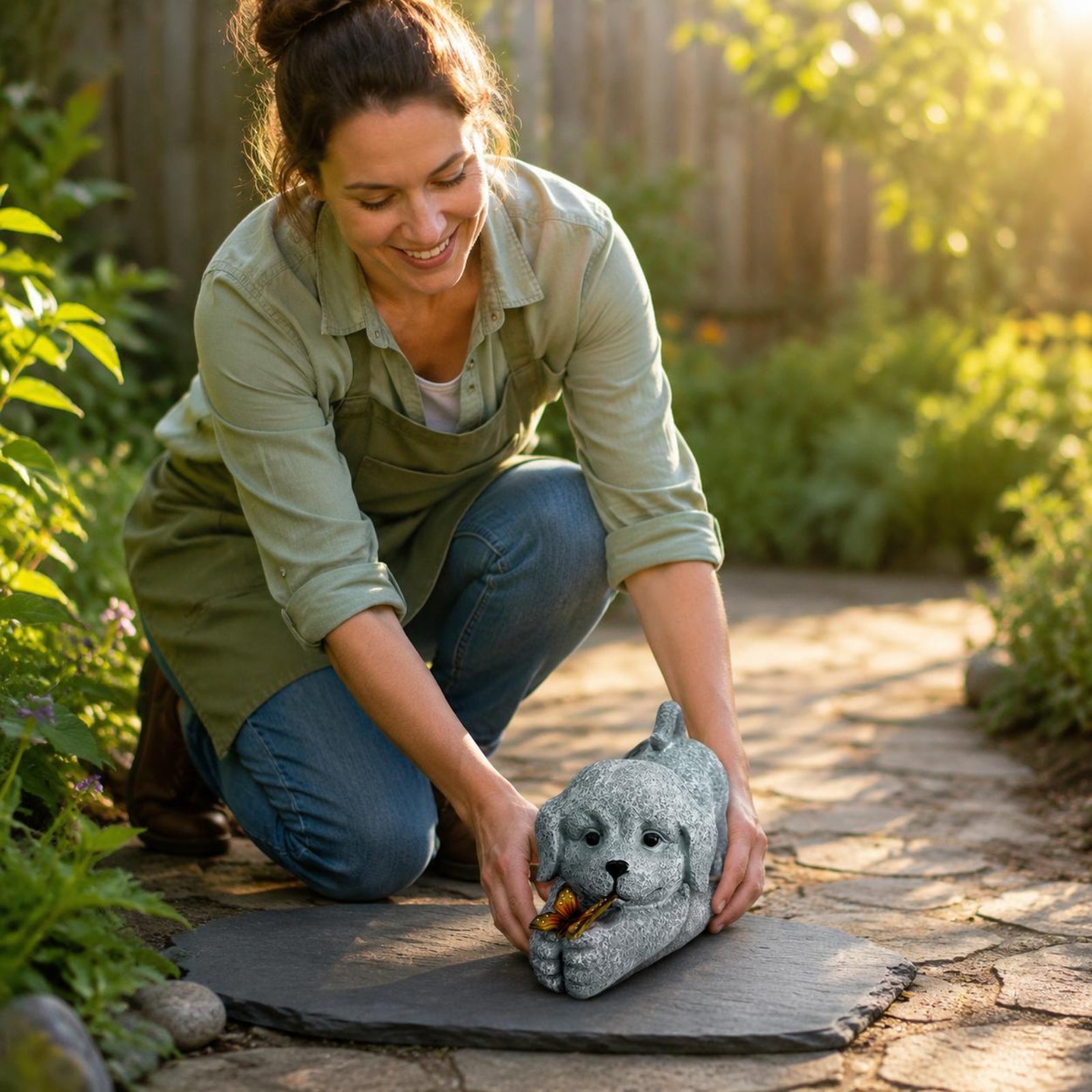 Crafting Resin - Solar Dog Statue Resin Craft Solar