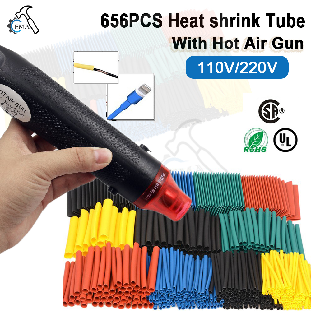 Heat Gun Small - 656/1060pcs Heat Shrink Tube With 300W