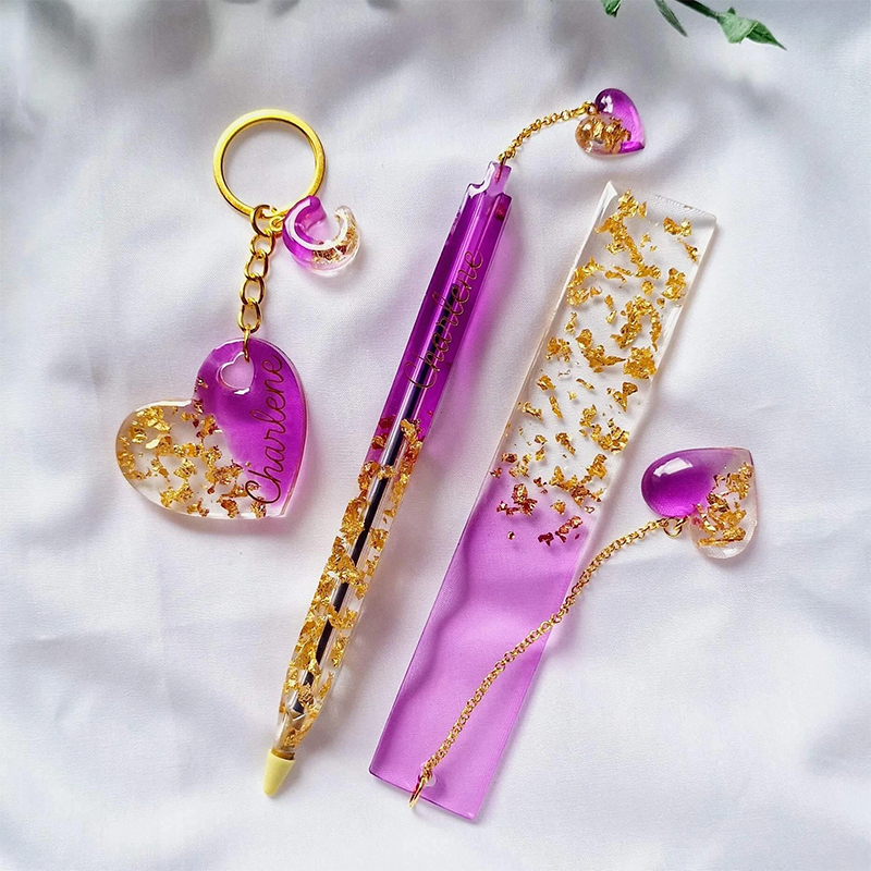 Transparent Pen and Bookmark S - огляд і ціна Gold Foil Flakes