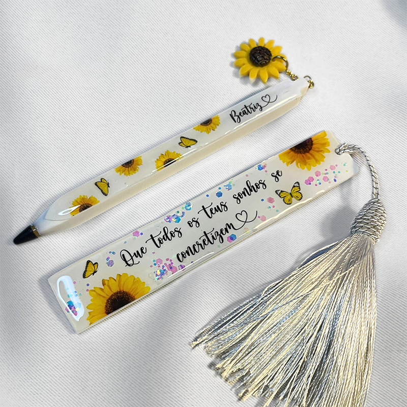 Transparent Pen and Bookmark S - огляд і ціна Gold Foil Flakes