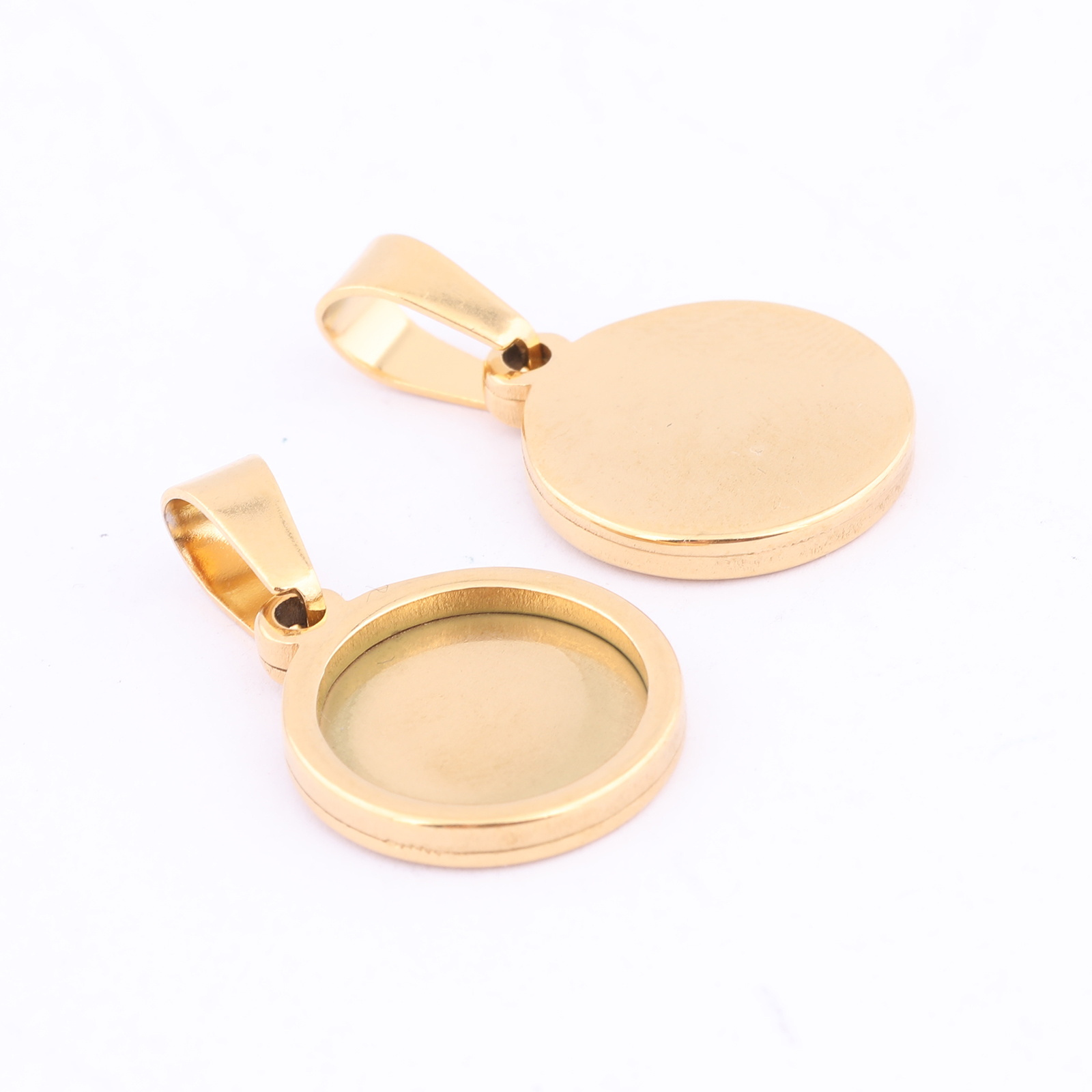 10pcs Gold Plated Black 12mm R - огляд і ціна Bezels Set Pendant