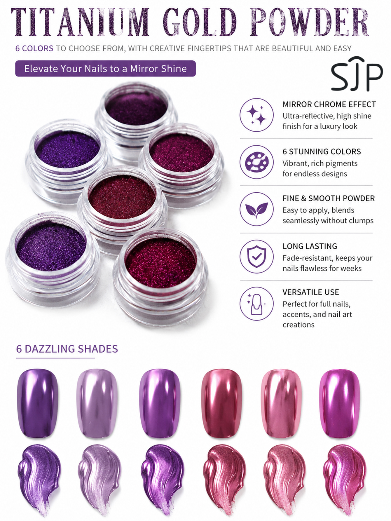 6-piece Electric Purple Series - огляд і ціна Resin Glitter Pack