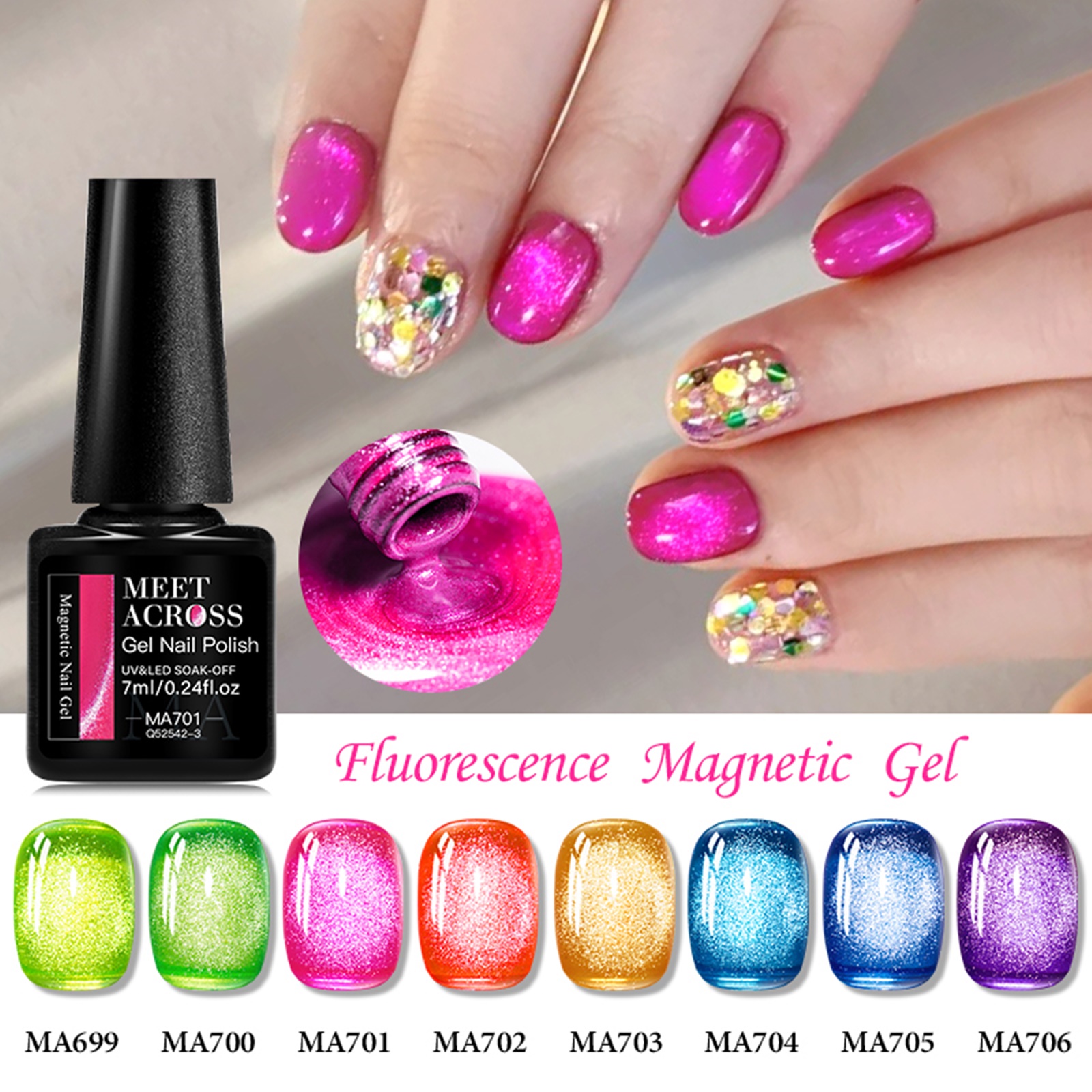 12PCS/SET Green Cat Magnetic G - огляд і ціна Resin Glitter Pack