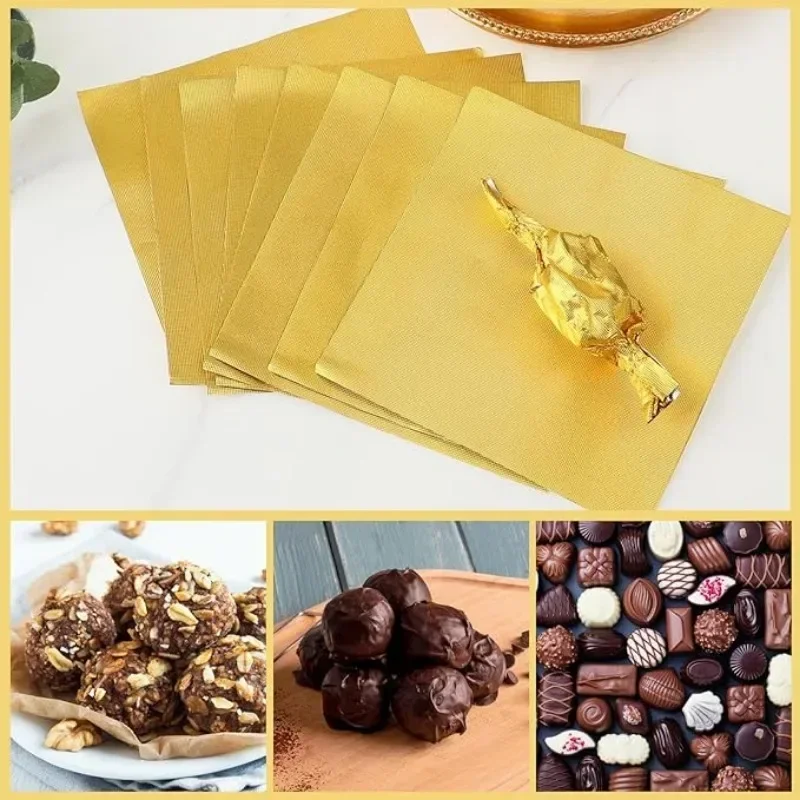 100PCS Large Dubai Chocolate C - огляд і ціна Gold Foil Flakes