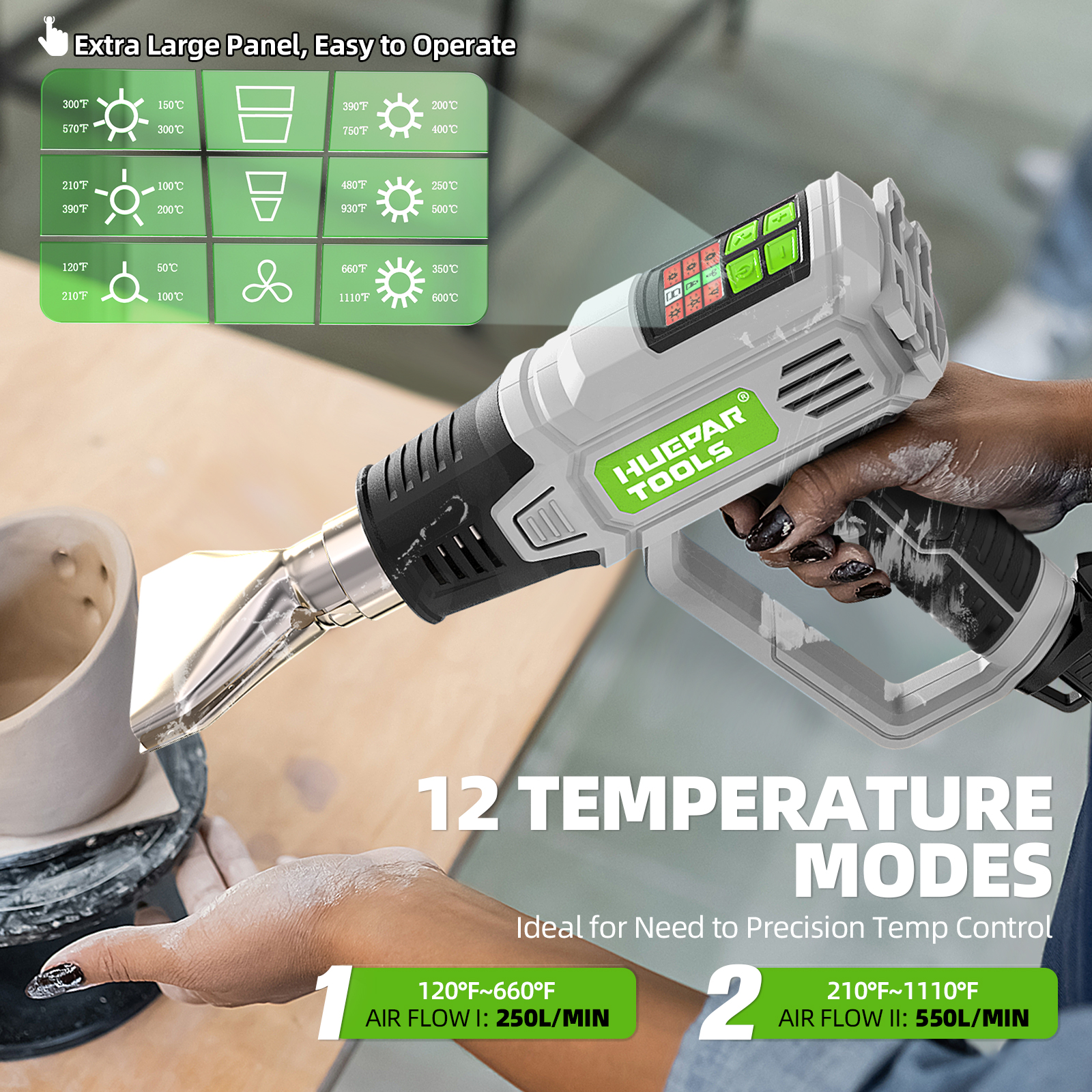 Hot Air Gun with LCD 12 Variab - огляд і ціна Heat Gun Small
