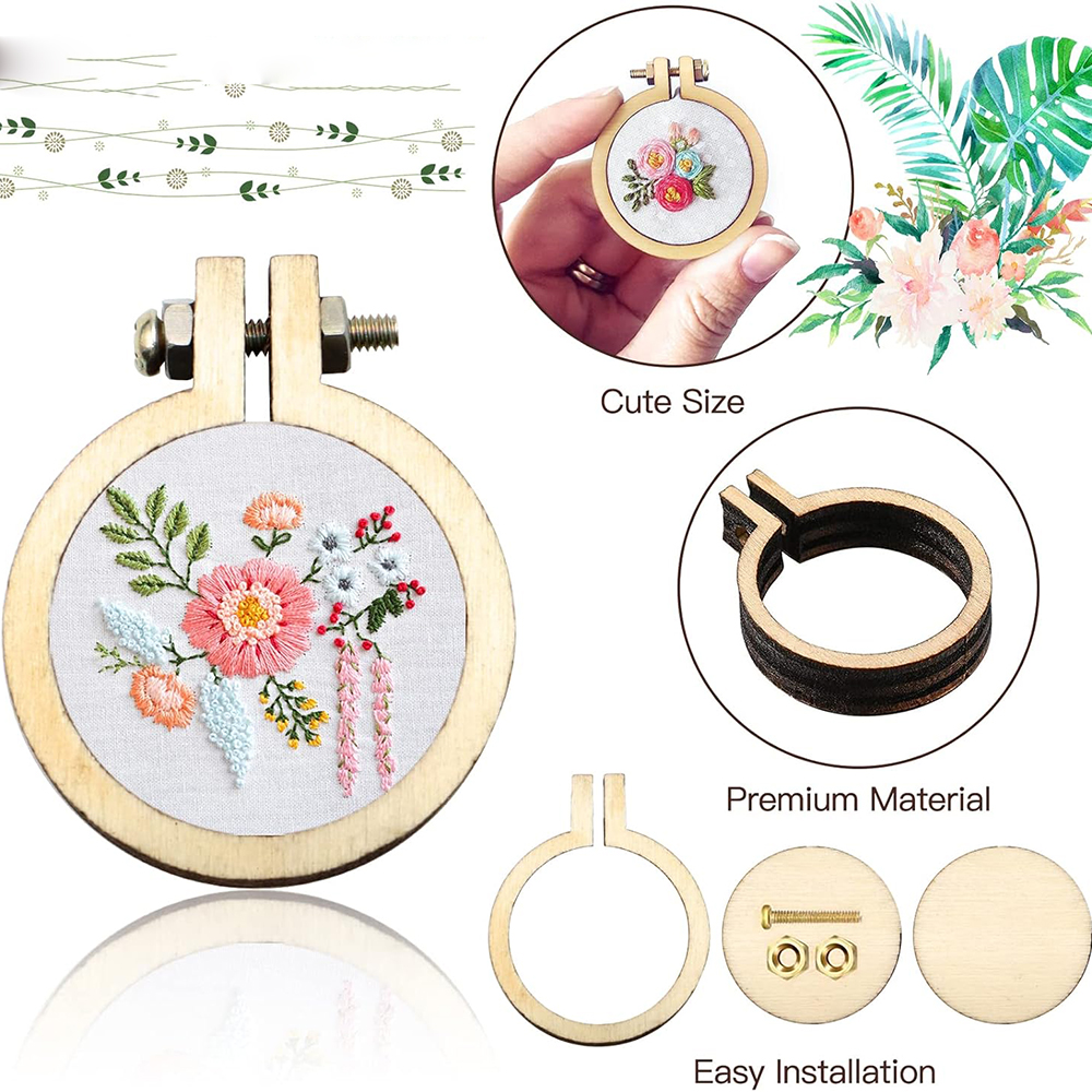 10Pcs/Set Wooden Mini Embroide - огляд і ціна Wood Ring Blank