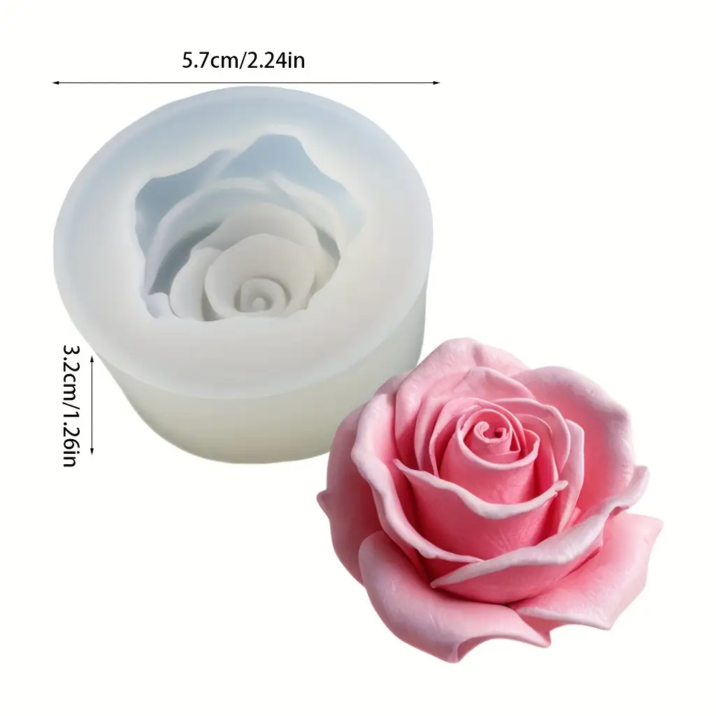 1 Rose Silicone Candle Mold -  - огляд і ціна Flower Preservation Resin