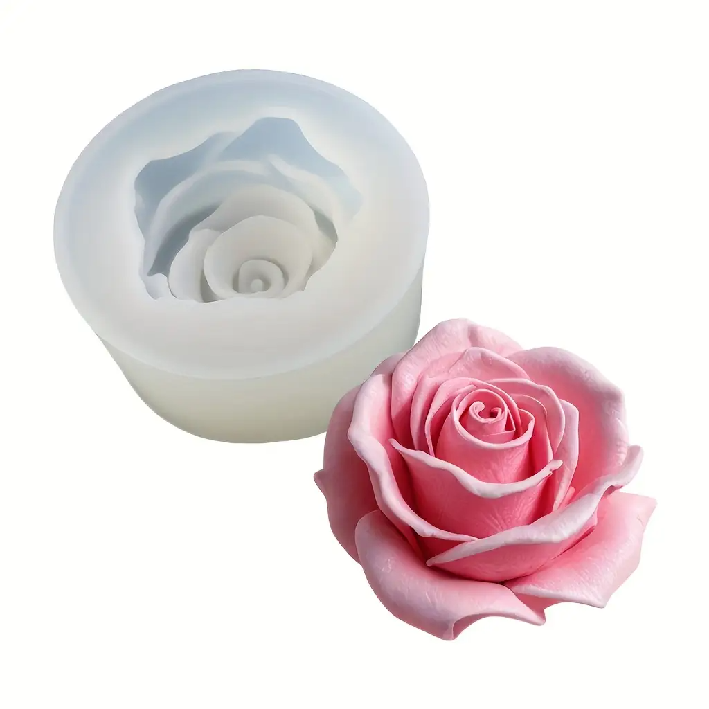 1 Rose Silicone Candle Mold -  - огляд і ціна Flower Preservation Resin