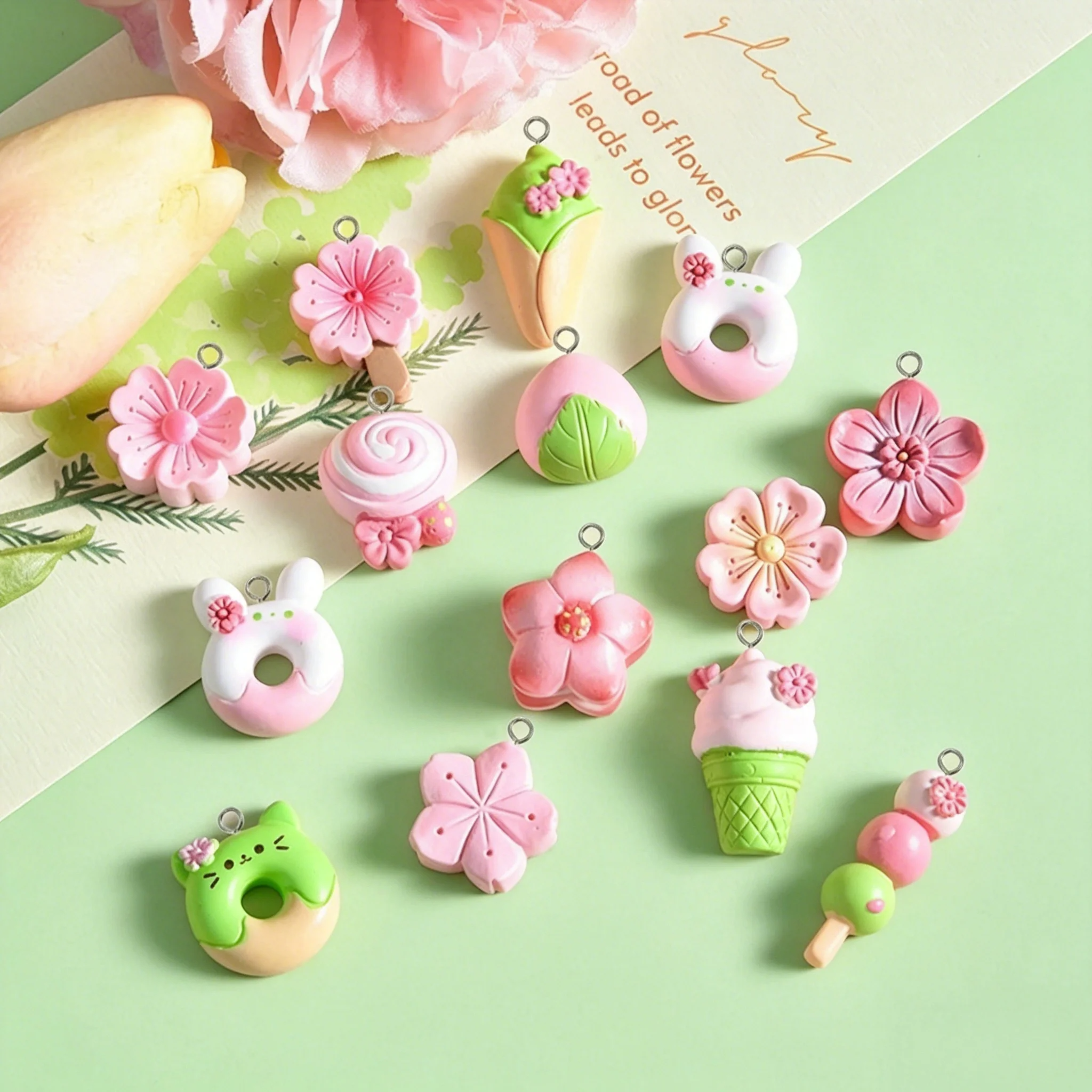 10Pcs Mixed Sweet Resin Pendan - огляд і ціна Resin Craft Supplies