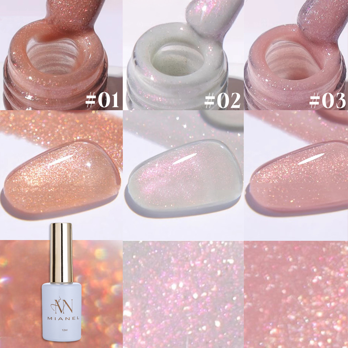MIANEL 12ML 1PCS Fugitive Whit - огляд і ціна Resin Glitter Pack