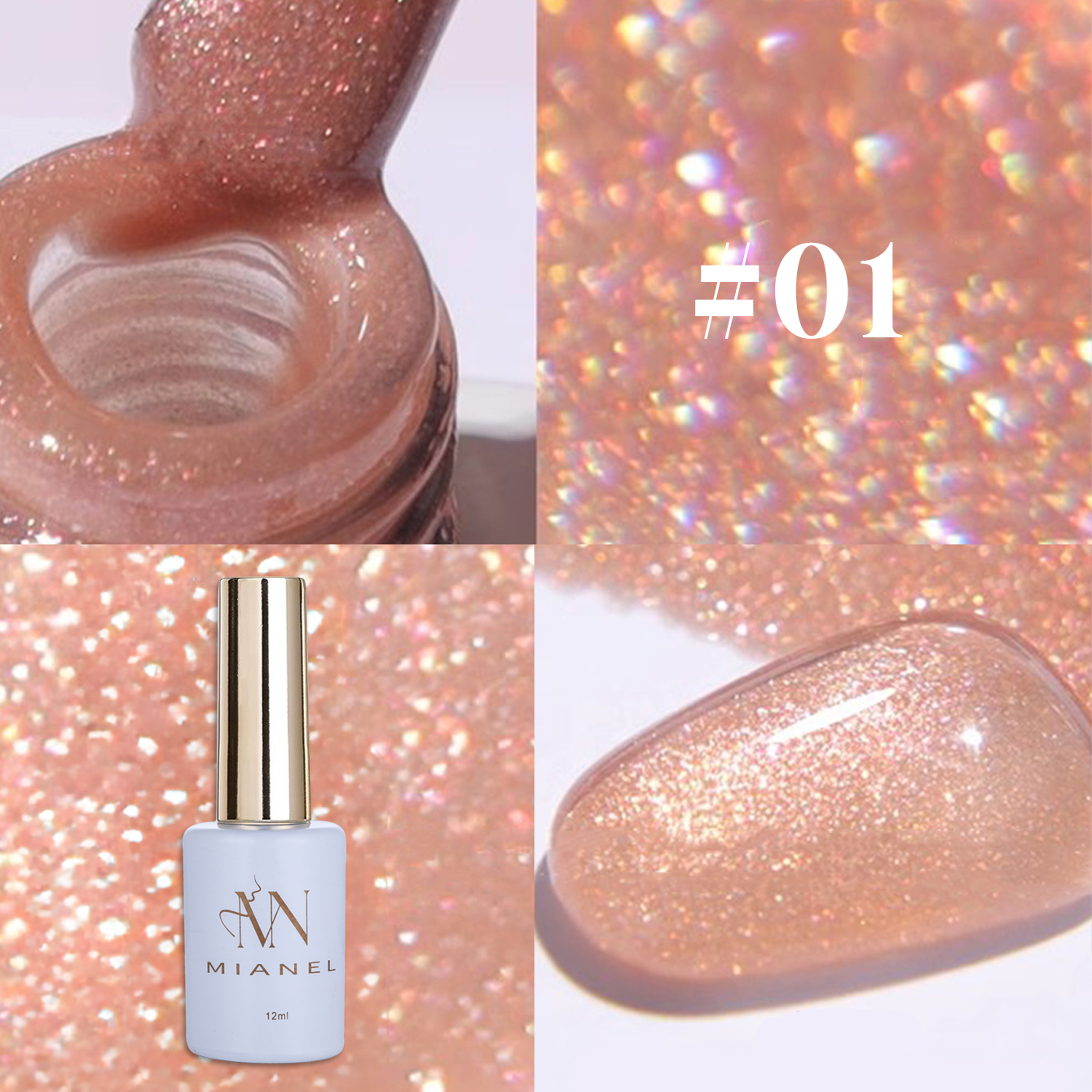 MIANEL 12ML 1PCS Fugitive Whit - огляд і ціна Resin Glitter Pack