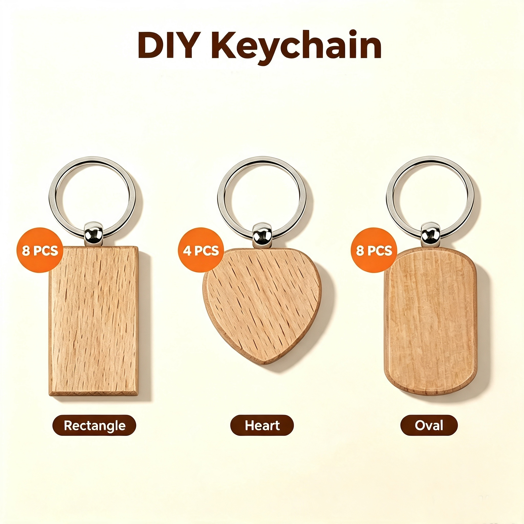 20PCS Unfinished Wood Keychain - огляд і ціна Wood Ring Blank