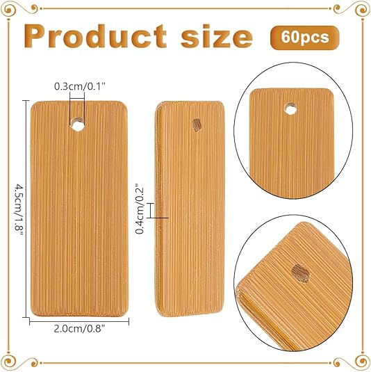 50pcs Wooden Tags Key Ring Bla - огляд і ціна Wood Ring Blank