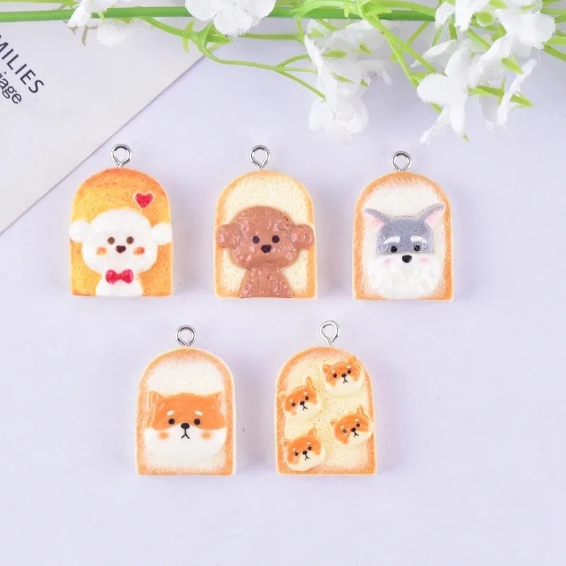 10Pcs Cute Toast Dog Resin Pen - огляд і ціна Resin Craft Material