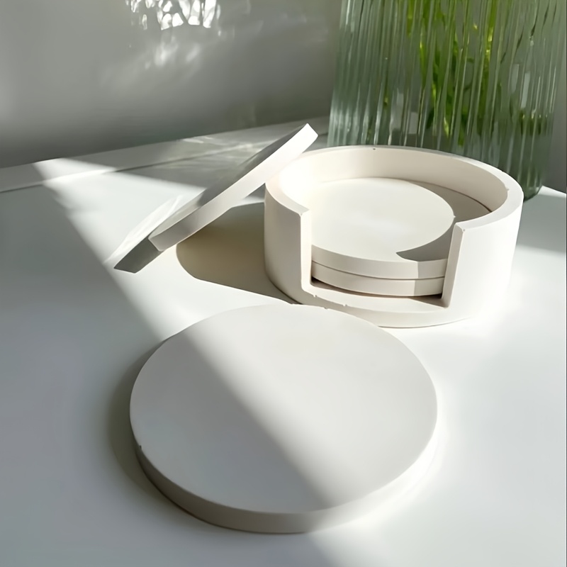 5pcs Round Coaster Silicone Mo - огляд і ціна Serving Tray Mold