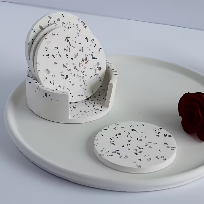5pcs Round Coaster Silicone Mo - огляд і ціна Serving Tray Mold