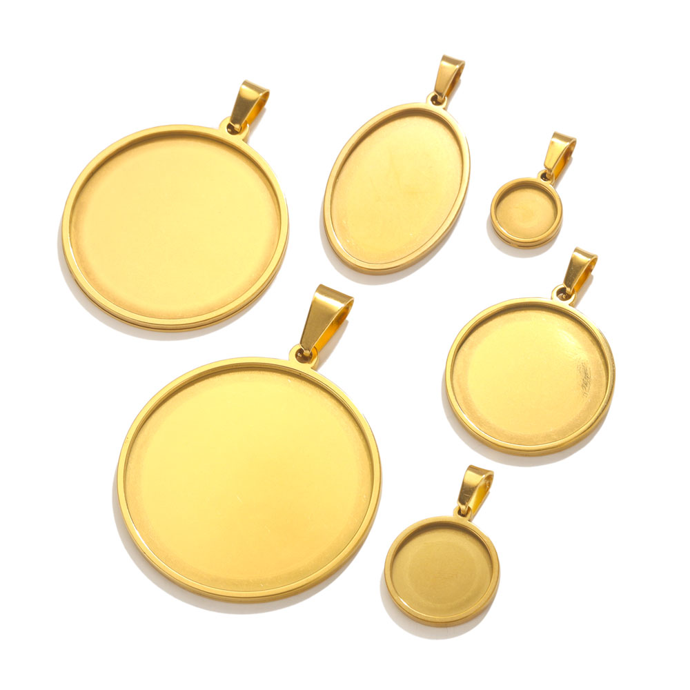 5pcs Stainless Steel Pendant C - огляд і ціна Bezels Set Pendant