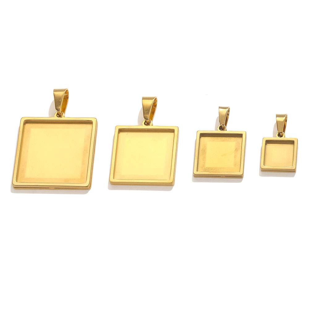 5pcs Stainless Steel Pendant C - огляд і ціна Bezels Set Pendant