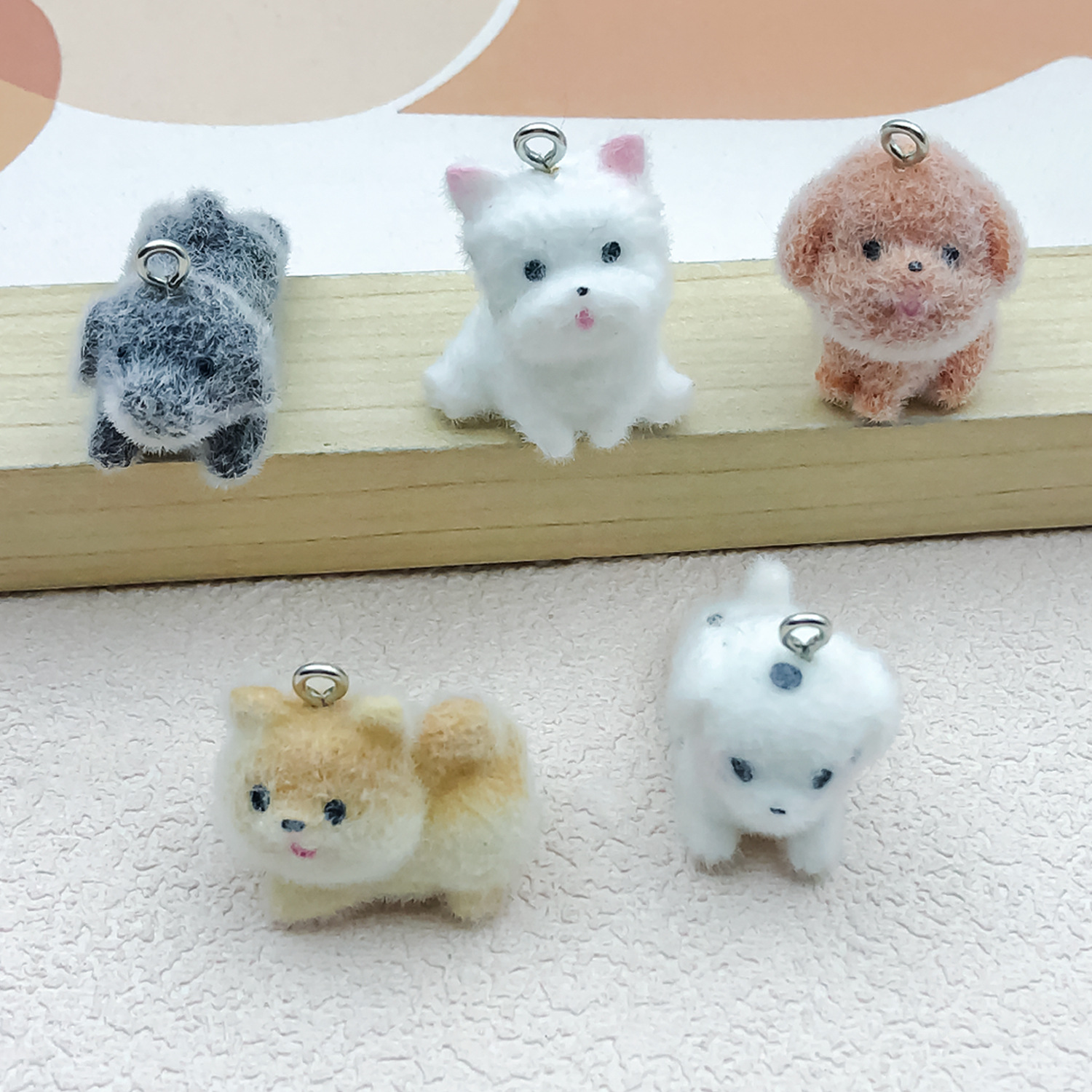5pcs&1pc Flocked Resin Animal  - огляд і ціна Resin Craft Material