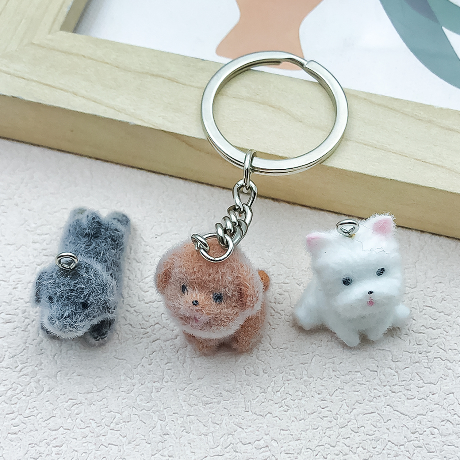 5pcs&1pc Flocked Resin Animal  - огляд і ціна Resin Craft Material