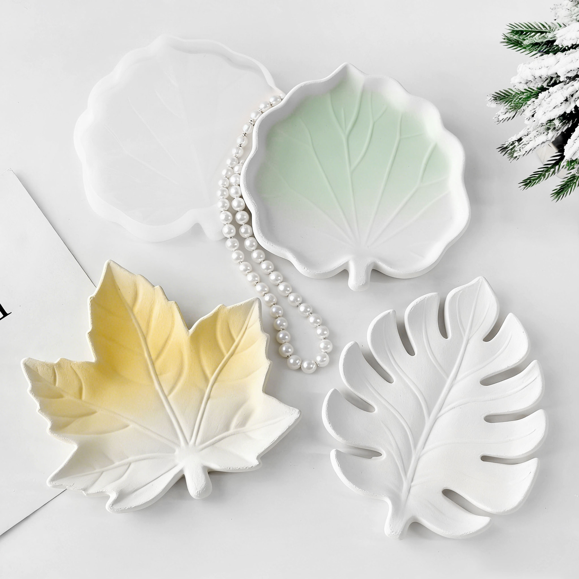 DIY Gypsum Form Leaf Coaster S - огляд і ціна Serving Tray Mold
