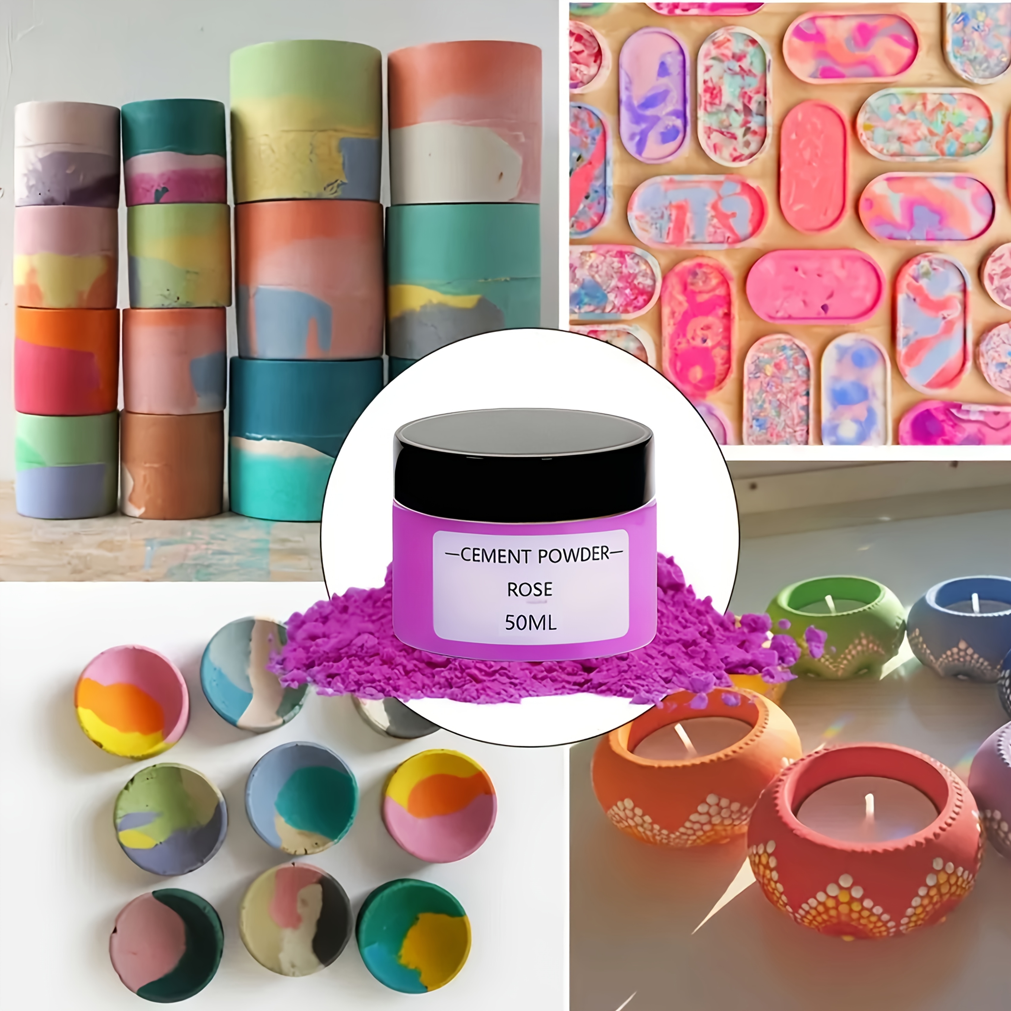 6-Color Gypsum Cement Pigment  - огляд і ціна Resin Pigment Set