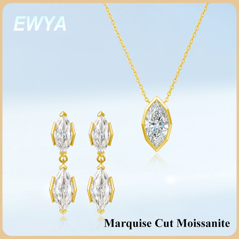 EWYA 3CT Marquise Cut Moissani - огляд і ціна Bezels Set Pendant