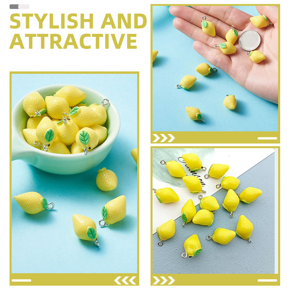 20Pcs Resin Lemon Charms Fruit - огляд і ціна Crafting Resin