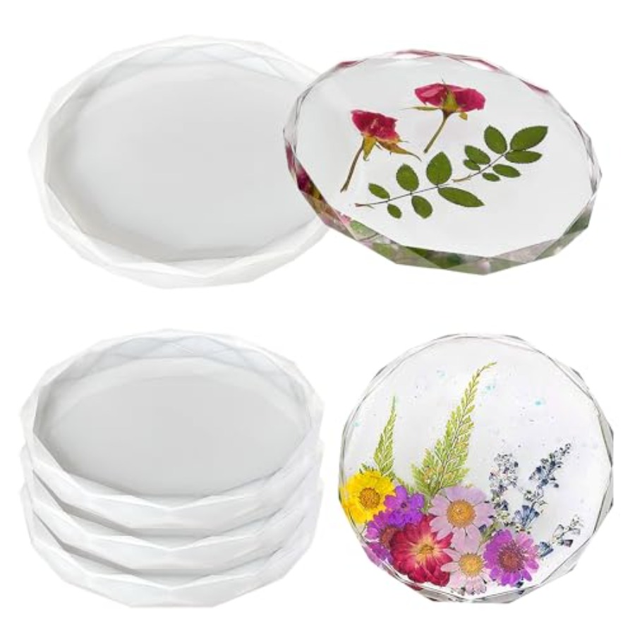4 Pack Coaster Molds - Diamond - огляд і ціна Geode Mold Silicone