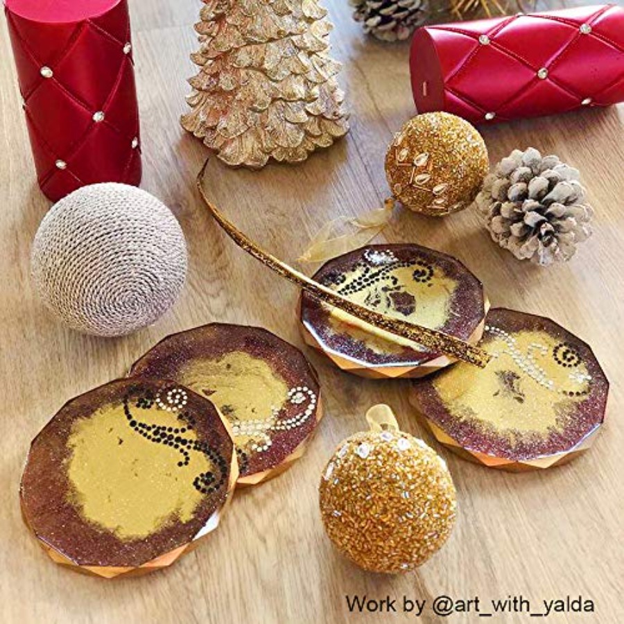 4 Pack Coaster Molds - Diamond - огляд і ціна Geode Mold Silicone
